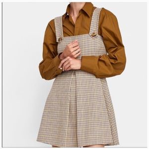 Zara Houndstooth Overall Mini Dress